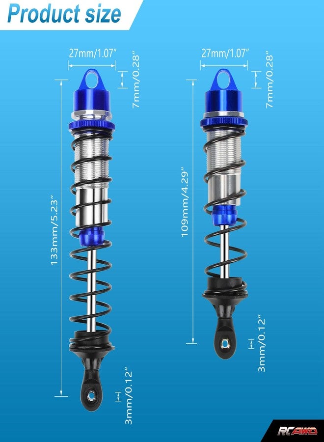 RCAWD Shock Absorber 110mm 130mm for ARRMA 1/8 Kraton 4wd Roller, Kraton 6s V5 Blx, Notorious 6s V5 Blx, Outcast 6s Blx, Talion 6s Blx Upgrades, Front Rear RC Shocks Damper #ARA330764#ARA330765 Blue - Image 2